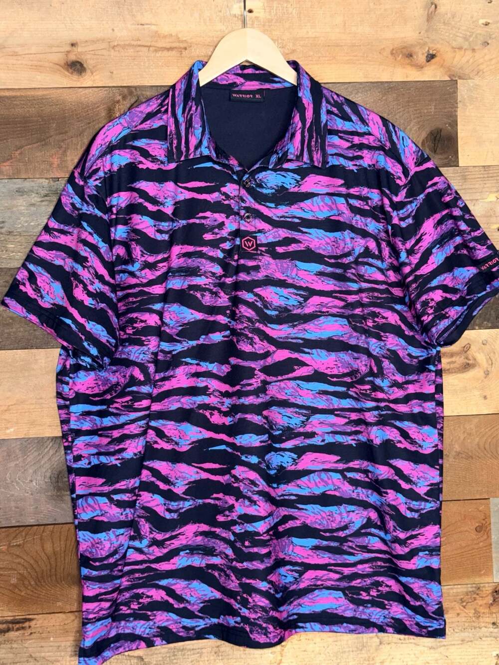 Warrior Miami Tiger Stripe Camo Golf Polo Shirt XL